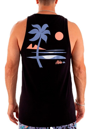 Imagen 2 de 2 de Musculosa Quiksilver Lifestyle Hombre Hi Sun Palm Negro Cli