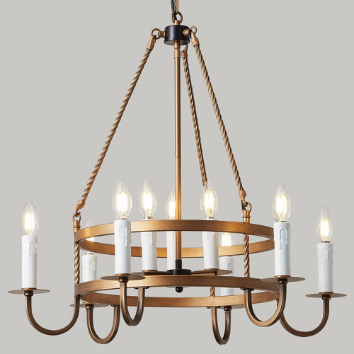 Liangmh Candelabro Vela 9 Luz Lampara Techo Colgante Rustica