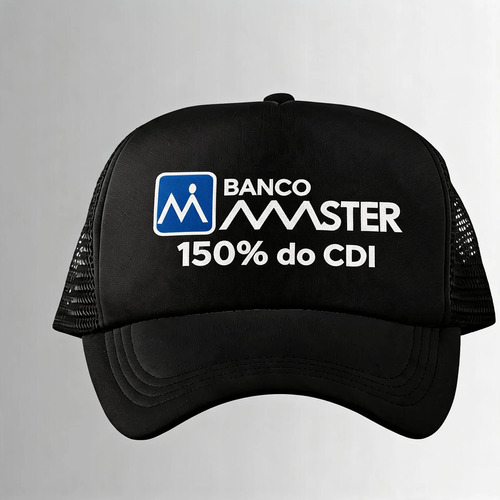 Boné Trucker Banco Master 150% Do Cdi Meme Moda Unissex Preto Adulto