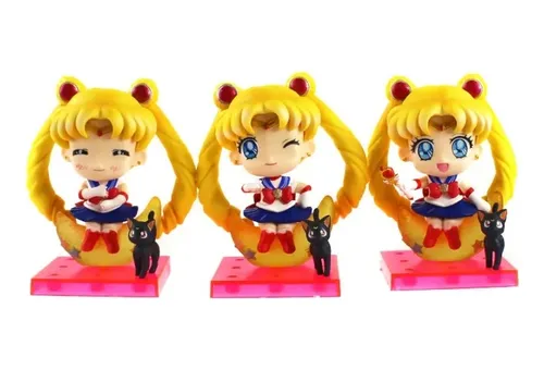 Sailor Moon Usagi Tsukino Serena 3 Figuras Nendoroid Bolsa