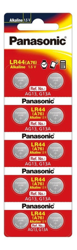 Pila Panasonic Tira 10 Lr44 Ag13 A76 Lr1154 Sr44 357