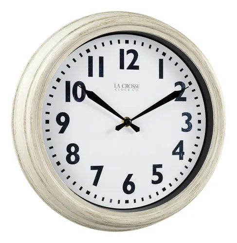 Lacrosse 404-3030w Reloj De Pared De Cuarzo Blanco Antiguo D