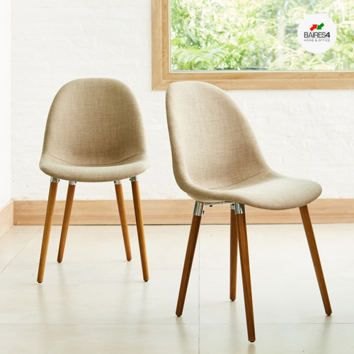 Imagen 2 de 7 de Silla De Comedor Tapizada Diseño Nina Wood | Contado