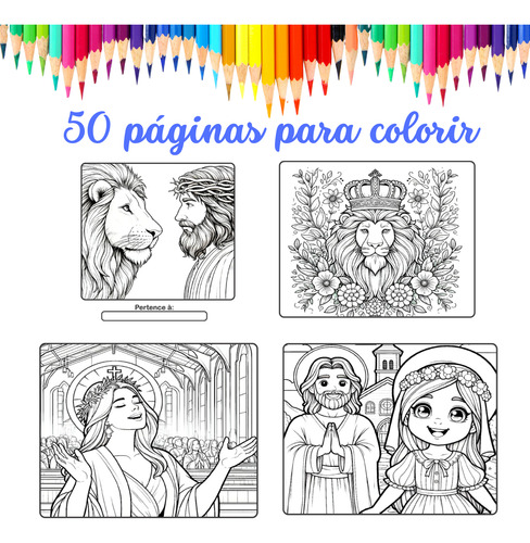 Livro De Colorir Jesus Yeshua Estilo Bobbie Goods 50 Folhas 180g Capa Dura Personalizado Com Nome Na Capa
