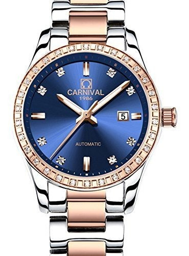 Carnival Mujeres Diamond Machine Automatico Rose Gold Acero