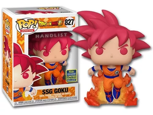 Funko pop dragão super zq bola versão da mão para fazer anime modelo 827 #  ssg super saiyan goku cabelo vermelho modelo brinquedos crianças presente -  AliExpress