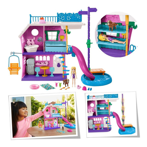 Polly Pocket Casa No Lago Boneca E Acessórios Mattel