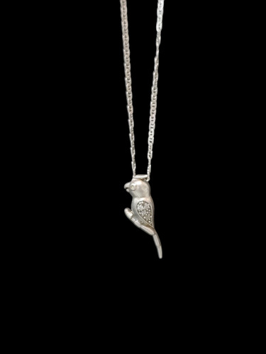 Dije Y Cadena De Plata Ley 925 Pájaro Plateado (Usado)