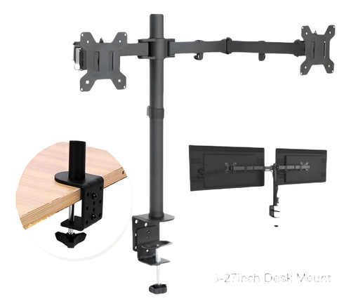 ¿doble Doble Brazo Soporte Lcd Computadora Monitor Soporte D