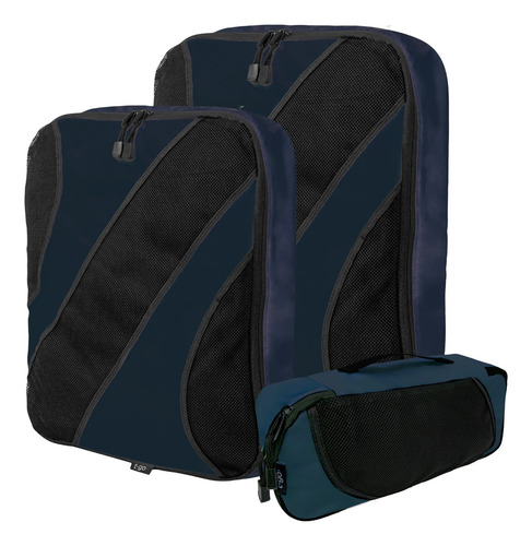 Set Organizador De Ropa Para Valija Viaje Bolsas Con Cierre Color Azul