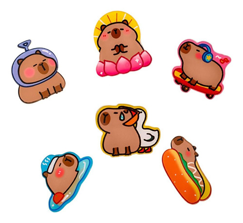 6 Peças De Broche De Capivara, Faça Você Mesmo, Emblema De C