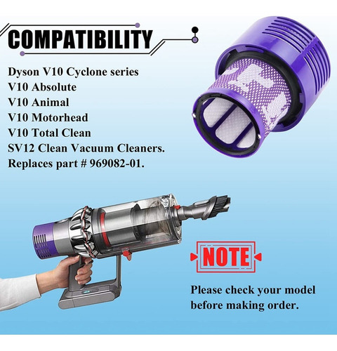 3 Filtros De Vacío For Dyson V10 Cyclone Series V10 Absolut