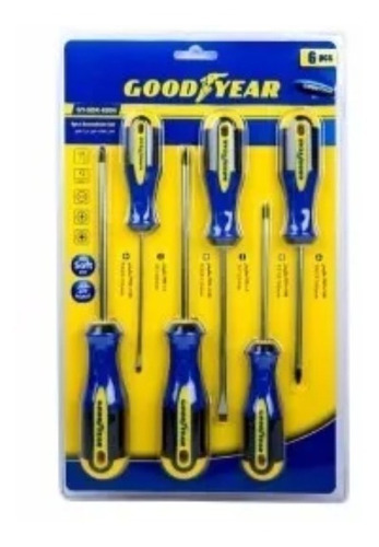 Imagen 2 de 4 de Set Destornilladores Goodyear Gy-sdk-8004 6 Piezas