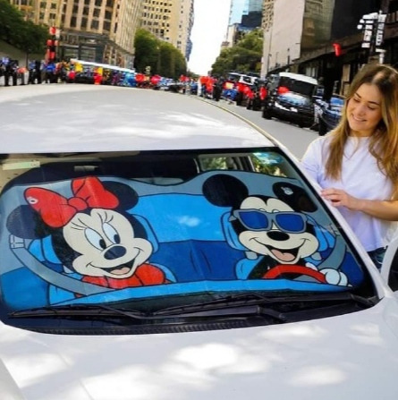 Parasol Mickey Y Minnie Cubre Sol Automovil Réflex Sunscreen