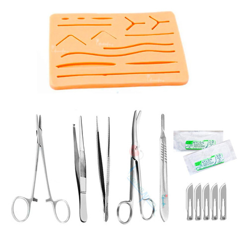 Kit Sutura Dissecação Porta Ag, Pinça Tesoura Mayo, Simul. Tipo De Alicate Tesoura Mayo Stille