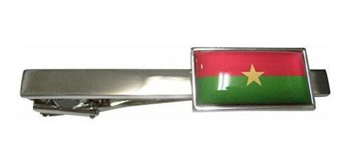 Clip De Corbata Con Bandera De Burkina Faso Con Borde Fino D