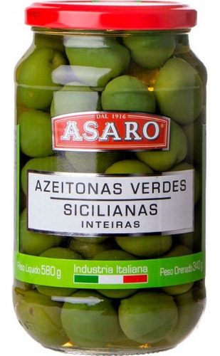 Azeitona Verde Siciliana Noccelara Del Belice Asaro 340g 