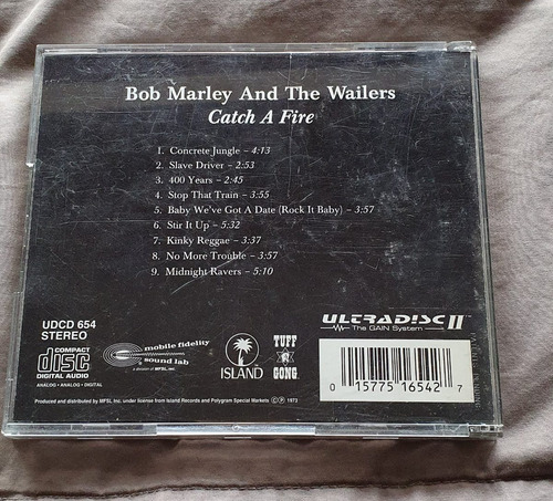 Bob Marley Catch A Fire Mfsl 24k Gold Cd Ultradisc Il (Usado)