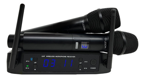 Microfone Duplo Sem Fio Digital 32 Frequências Ls916 Leson