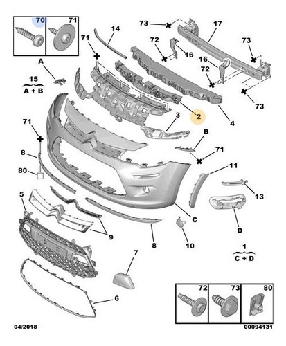 Soporte Paragolpes Delantero Citroen C3