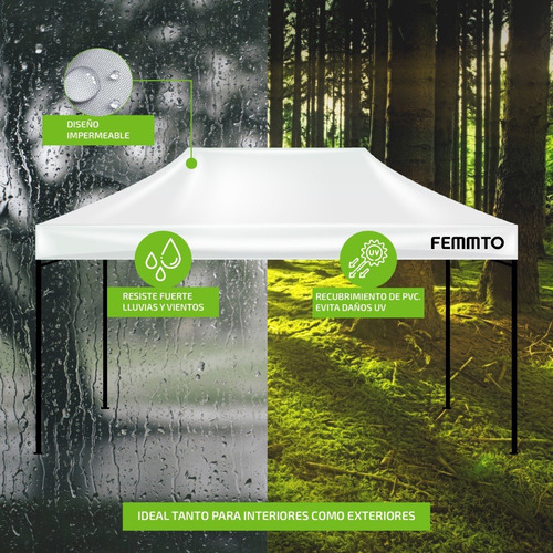 Gazebo 3x4,50 Metros Autoarmable Plegable Reforzado Exterior Color Blanco