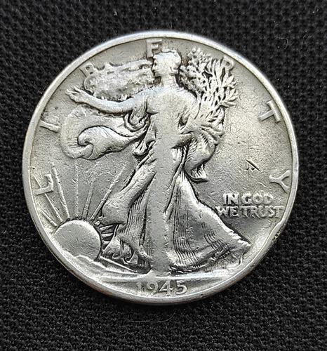 1 Half Dolar Eeuu 1945 Moneda De Plata Liberty Colección