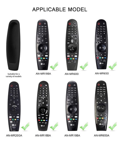 Imagem 5 de 6 de Capa Silicone P/ Controle Remoto Tv Smart Magic LG Aberta