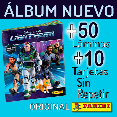 Album Lightyear + 50 Láminas Y 10 Tarjetas Sin Repetir