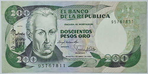 Billete 200 Pesos 01/abr/1983 Ibb Colombia Au