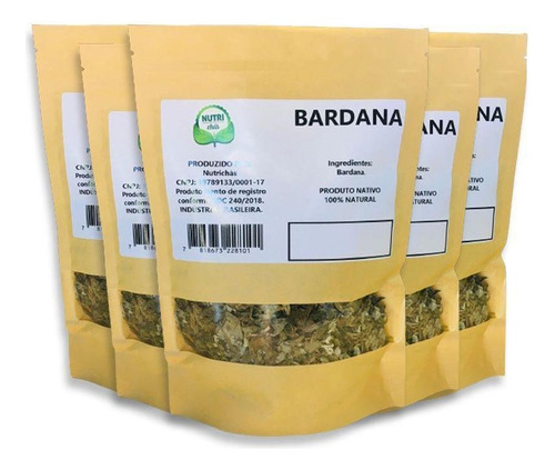 5x Chá De Bardana 100gr - Cultivo Nativo 100% Natural
