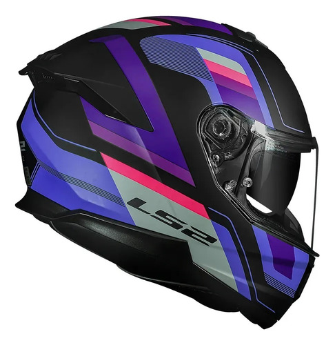 Capacete Ls2 Ff808 Stream 2 Vintage Roxo Fosco Óculos Solar
