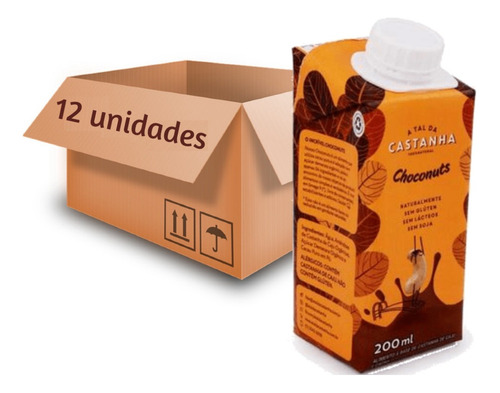 12x Bebida Choconuts Sem Lactose A Tal Da Castanha 200ml