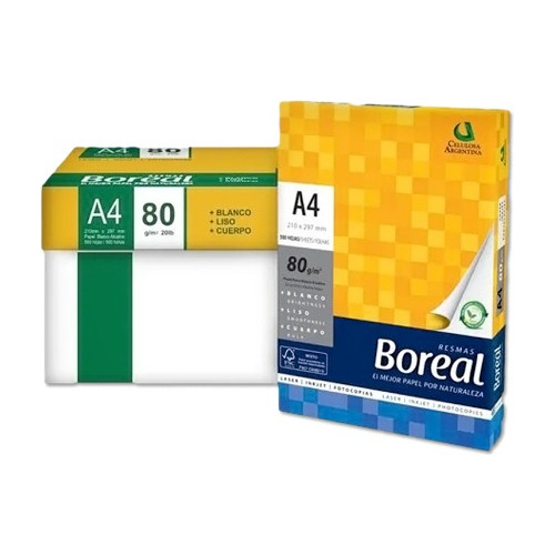 Kit 10 Resmas Boreal A4 80gr 21x29,7 Papel Blanco Alcalino Color Blanco