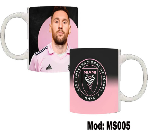 Taza Messi Inter De Miami Plástico Niñas Niños Mod Ms 005 