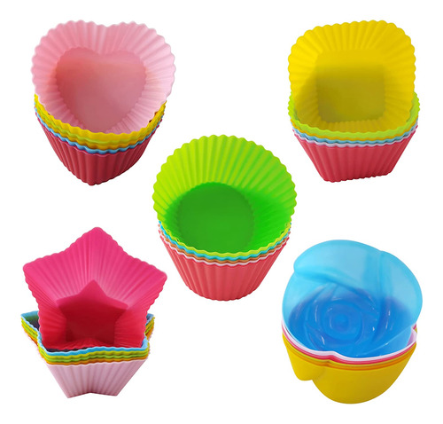 30 Forro Silicona Para Cupcake Taza Reutilizabl Hornear Mold