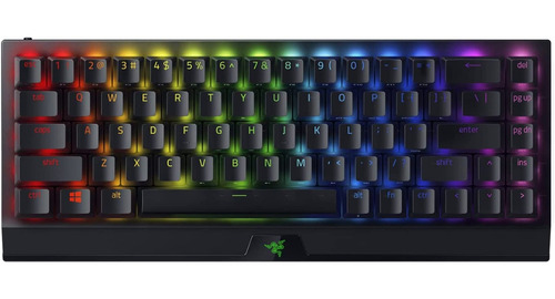 Teclado gamer bluetooth Razer BlackWidow V3 Mini QWERTY Razer Yellow español color negro con luz RGB