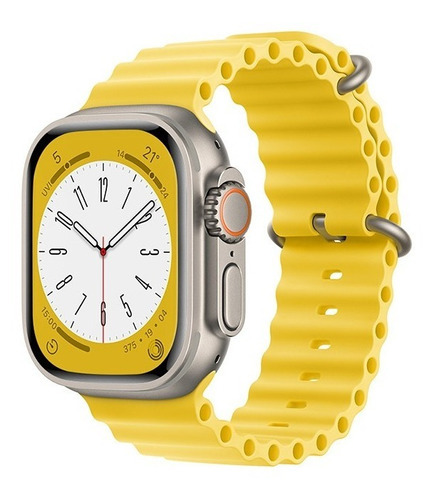 Pulseira Ondulada Relógio Smartwatch 8 Ultra 42mm 44 45 49mm Cor Pulseira Ocean Amarela