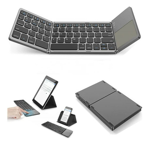 Teclado Inalambrico Plegable Bluetooth Con Touchpad Portátil