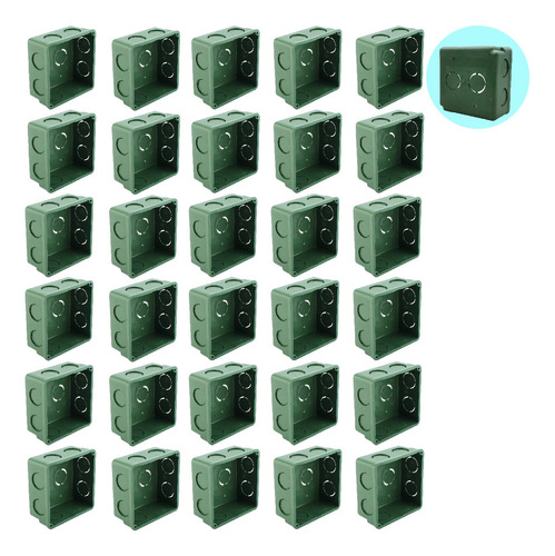 30 Pzas Caja 3x3 Registro 1/2 Cuadrada Pvc Verde T3962