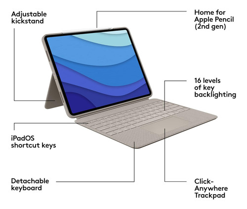 Logitech Combo Touch iPad Pro 12,9 Pulgadas (5ª Generació...