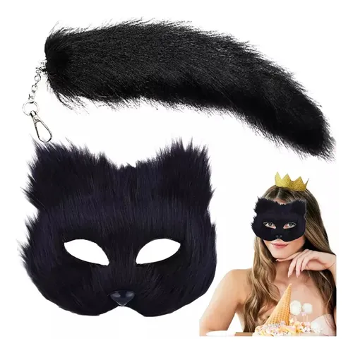 Set De Mascarillas De Gato Peludo Para Mujer