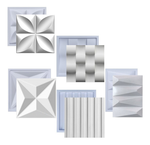 Formas Gesso 3d Placa Cimento Molde Plástico Fdg Revestiment