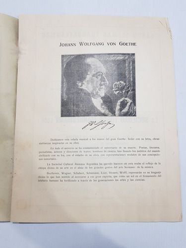 Antiguo Programa Alemán Goethe Teatro Colon Rosari Mag 58671
