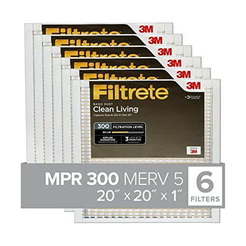 Filtrete 20x20x1 Filtro De Aire, Mpr 300, Merv 5, Clean Livi