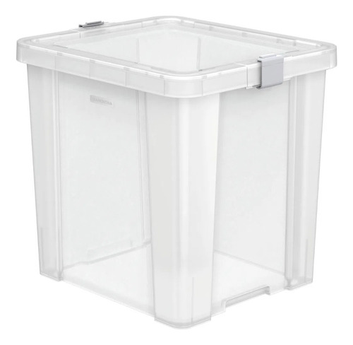 Caixa Organizadora Office 42l Transparente Tramontina Cor Branco