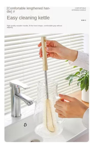 . Set De Limpieza Para Enjuagar Botellas Con Mango Largo