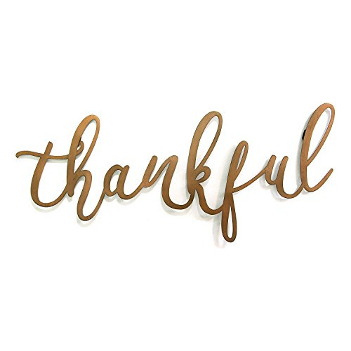 Bronce Thankful Script Wall Decor, 30.00 Wx 0.45 Dx 13....