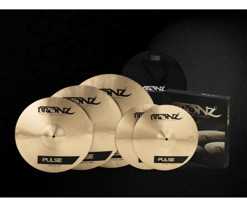 Kit De Pratos Bronz B-20 Hh14/cr16/cr18/rd20 C/ Bag Pulse