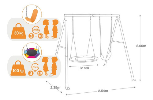 Set Columpio 2 Accesorios Intex Two Feature Swing Set Gris 2