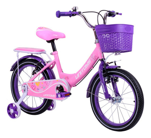 Bike Menina Aro 16 Rosa 5-8 Anos Com Cesta